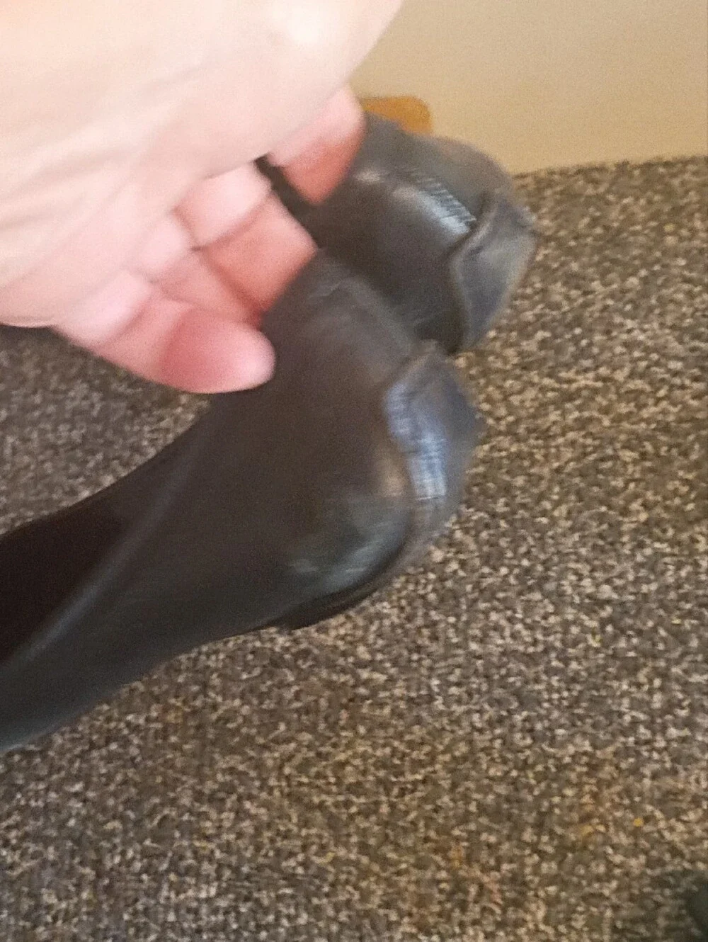Tory Burch Black Leather Flats with Gold Logo Accent